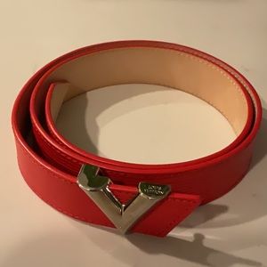 Louis Vuitton red leather belt